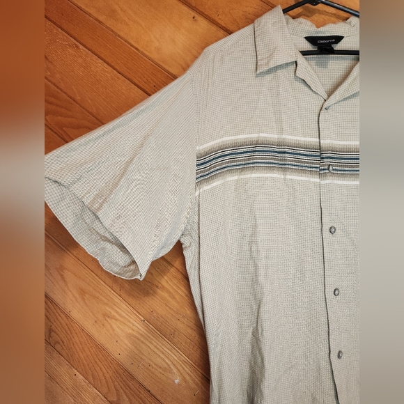 2 XL short sleeved men's dress shirt salmon and green checkered - Picture 8 of 14